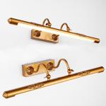 Adjustable Retro Bathroom LED Mirror Light Bronze Carved Bathroom Cabinet Vanity