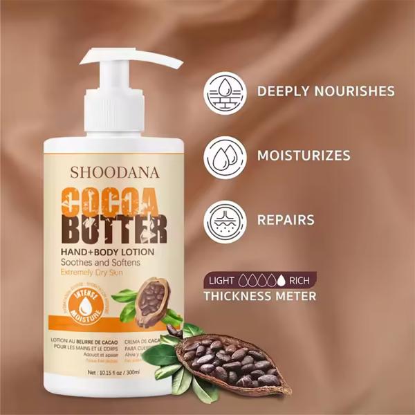 Hot Sale Cocoa Butter Body Lotion Natural Smoothing Moisturizing Whitening Hand Face Hydrating Body Lotions Cocoa Butter Cream