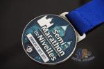 Transparent Color Zinc Alloy Award Medals Antique Silver Plating With Ribbon