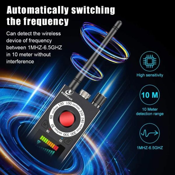 Mini Camera Detector GPS Signal RF Tracker for Portable Wireless RF Signal Detection