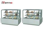 3 Layer Pastry Display Cabinet 90 ° Glass Cake Chiller