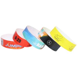 Wholesale Full Color Paper Event Wristbands Barcoded Heat Resistant With Tyvek Material from china suppliers