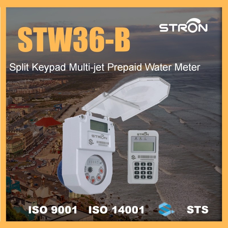 1/2 Inch Split Keyboard Prepaid Water Meter with 7.8l/h Flow Rate and Refusal Tendering
