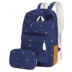 ODM Leaf Printing Canvas School Bag For Teenagers Girls