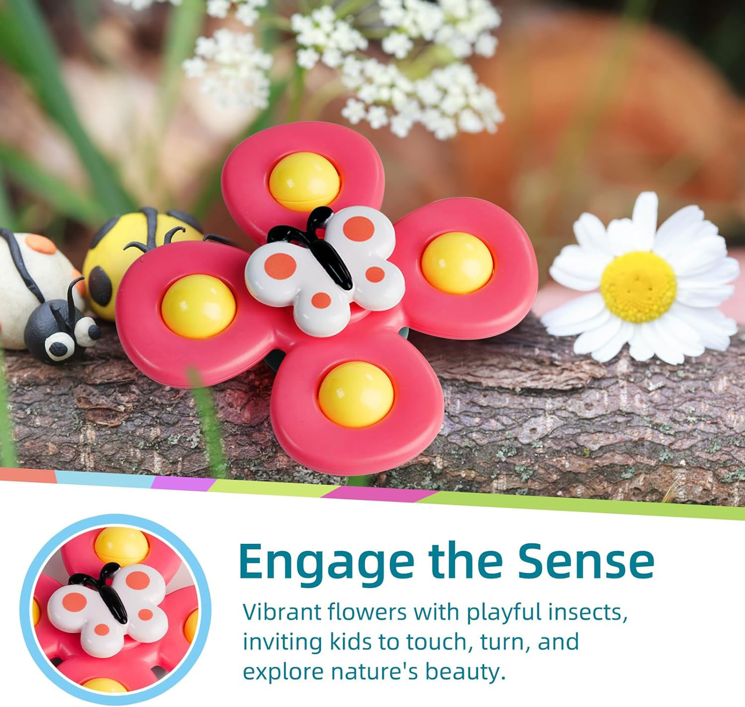 1 Year Old Spinners for Babies 3 Pcs Silicone Suction Cup Sensory Toys Gender Unisex