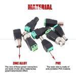 Solderless Screw Terminal Male Female BNC Connector Power Adapter for Cctv