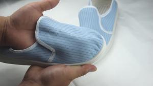 Wholesale Food factory cleanroom stripe canvas PVC outsole shoe esd antistatic dustproof shoes from china suppliers