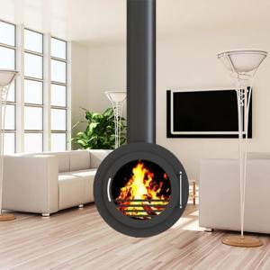 Wholesale Customized Indoor Wood Burning Fireplace Suspended Hanging Fireplace Minimalistic from china suppliers