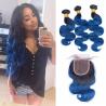 Buy cheap Pre-Colored Brazilian Body Wave Human Hair Bundles With Closure Ombre Color 1B from wholesalers