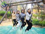 120mm Dia Net Playground Rope Bridge Natural Color 12 Strands Braided Polyester