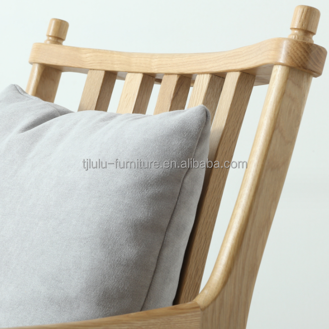 Modern Restaurant Hotel Fabric Upholstered Wooden Armrest Dining Chair with Solid Wood Construction