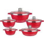 Home Kitchen Aluminum Cookware Set 10 Pieces With Tempered Glass Lid