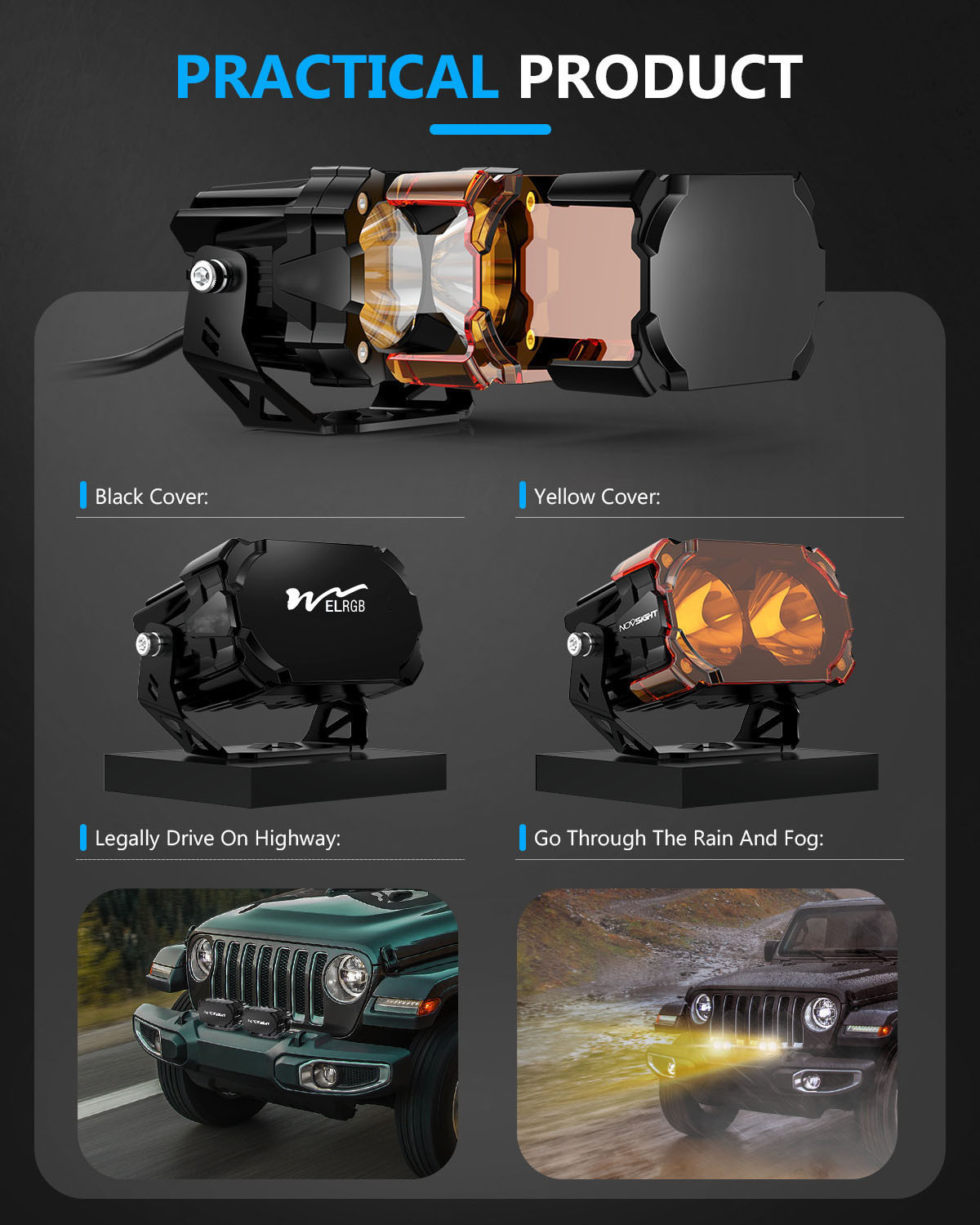 3600LM 4.5Inch Trailer Vehicle LED Work Lights 42W Car Driving Light