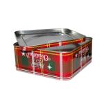 Merry Christmas Holiday Tins Square Tin Box With Clear Window Decorative Tin