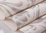 Embossed Victorian Damask Wallpaper , Creamy white Living Room Wallpaper CE