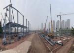 Three Floors Steel Structure Construction / Prefabricated Buildings Shopping