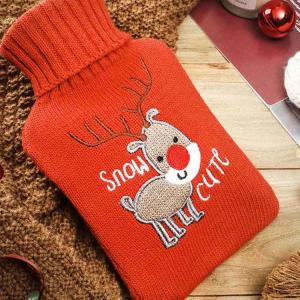 Wholesale red puppy santa claus knitted covers hot water bottles for winter warm promotion from china suppliers