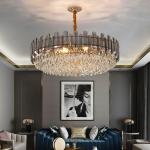 Modern chandelier for living room round bedroom Smoky grey postmodern chandelier