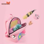 NHB314 Nohoo Wholesale Custom 3D Cartoon PU microfiber kids bags for 2-4 years