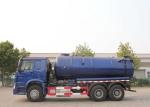 336HP Blue Color Sewage Waste Truck 6x4 Waste Water Vacuum Suction Truck