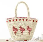 New Korean version of the hand-embroidered shoulder bag straw bag beach knitting