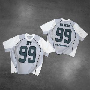 Wholesale OEM Clothing Manufacturers Custom Jersey T Shit Men Polyester Patchwork Number Sport Mesh Football T Shirt for Men from china suppliers