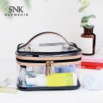 Fashion Ladies Waterproof Clear PVC Travel Cosmetic Case Bag With Handle