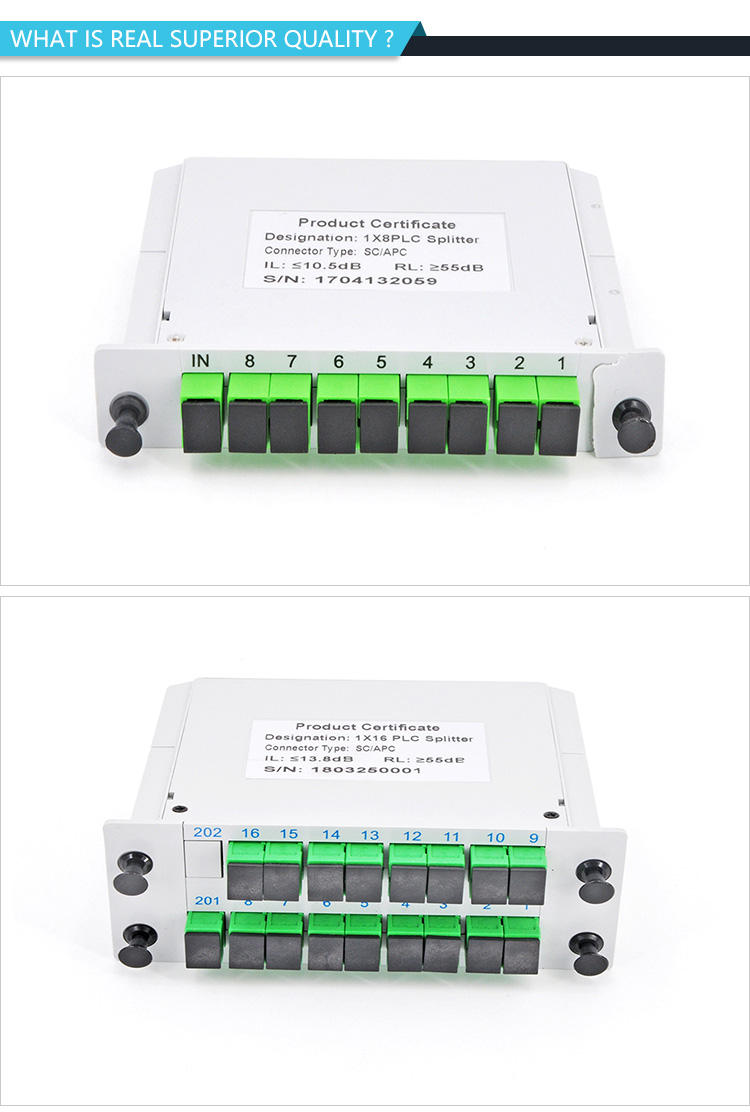 OEM ftth plc distribution terminal box with slot cassette