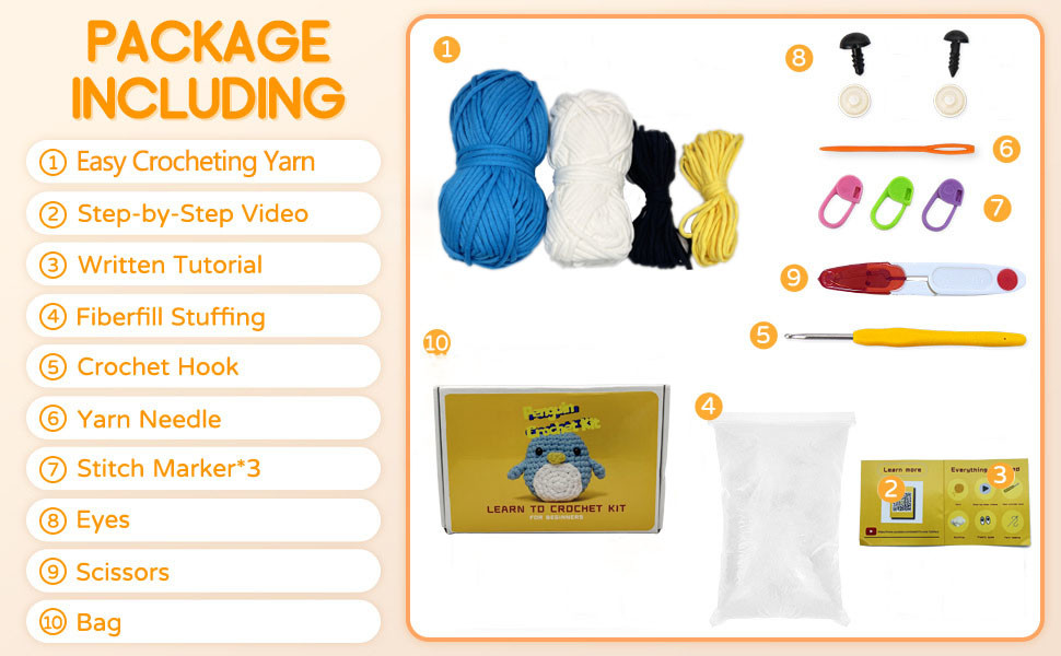 Read to ship seven craft cute tep-by-step crochet kit for beginners in this video