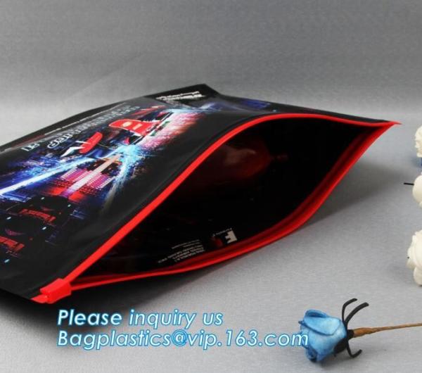 Trim PVC Cosmetic Bag Waterproof Slider Gusset Zipper Makeup Case Beauty Pouch,