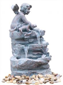 Wholesale Angel On Rock Waterfall Resin Garden Fountains with LED Light Anchor Falls Cascading from china suppliers