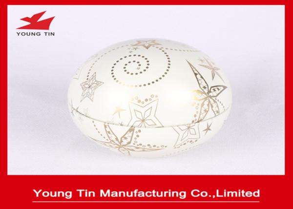Bubble Shaped Gift Packaging Egg Tin Box CMYK Printed For Christmas Day
