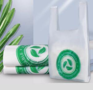 Wholesale Flexo Printing Compostable PBAT Cornstarch Shopping Bags Die Cut Pouch Bag from china suppliers
