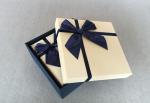 Customized size rigid paper gift box with ribbon and the bowknot