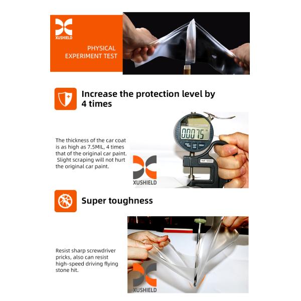 High Gloss Self Healing TPU PPF Car Paint Protection Film 7.5mil