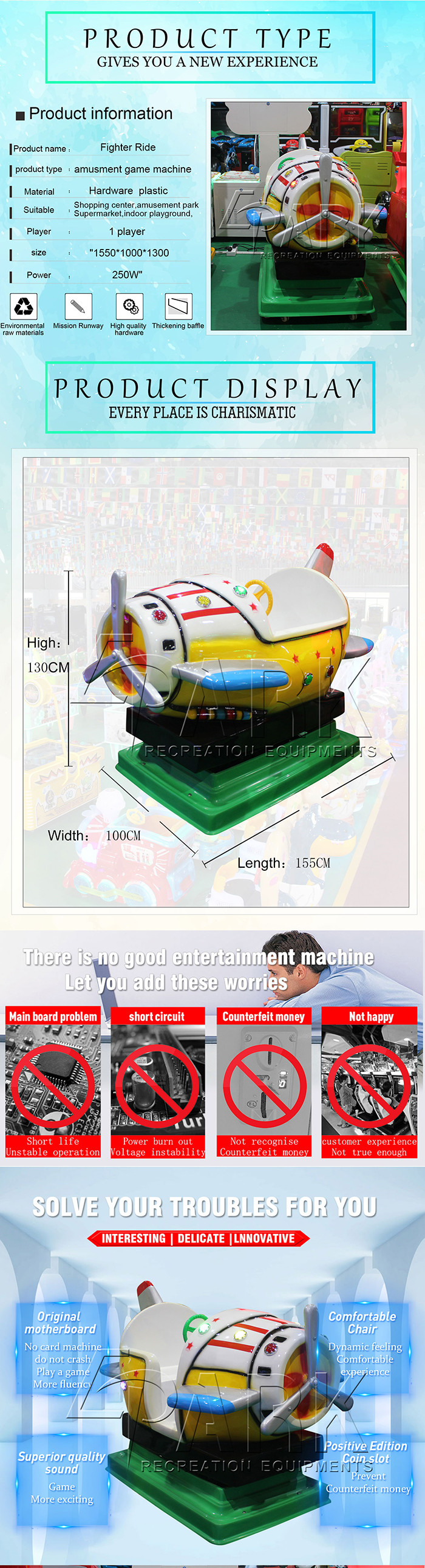 Fighter Kiddie Rides Arcade Games Machine For Shopping Mall Abrasion Resistant