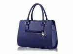 Waterproof Zippered Leather Tote Bags Solid Hand Holder Big Size With Pendant