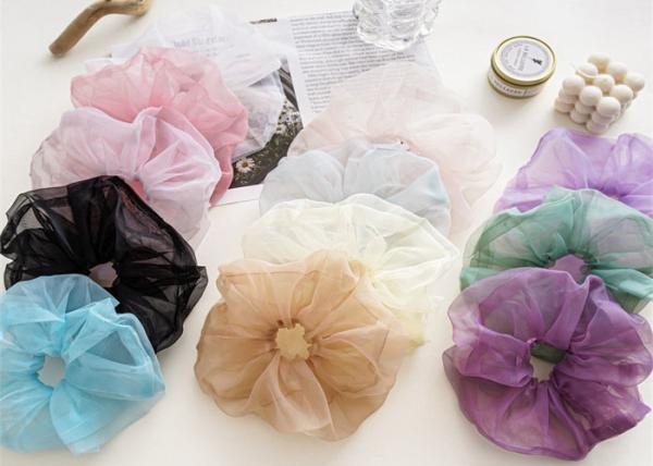 Spring/summer thin large mesh head accessories solid color Organza large hair