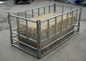 China 4 Piece Galvanized Steel Large Square Hay Bale Feeder 32mm 40mm on sale