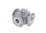 Small Full Port 3 Way Flanged Ball Valve