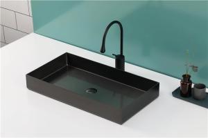 Wholesale Fashion Retangular Bathroom Sinks Over Mounted Brushed Surface Treatment from china suppliers