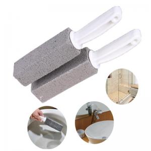 China Natural Pumice Stone Corner Gap Cleaning Stick Brush with Handle For Toilet Bowl Rust Grill on sale