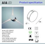 Steel 5degree 3x1W IP20 modern 3meters distance LED wall light /LED decoration