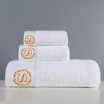 Customized Logo Five-Star Hotel White Guesthouse Towels in Pure Cotton