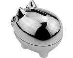 Laser Engraving Metal Houseware Zinc Alloy Silver Plated Mini Coin Bank