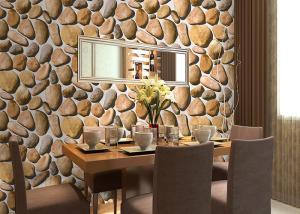 Wholesale Cobblestone Printing Natural Style 3D Home Decoration Wallpaper CE / ISO / SGS / CSA Test from china suppliers