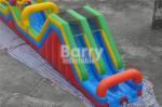 Long 3 parts Bouncy Castle Obstacle Course equipment for adults and kids