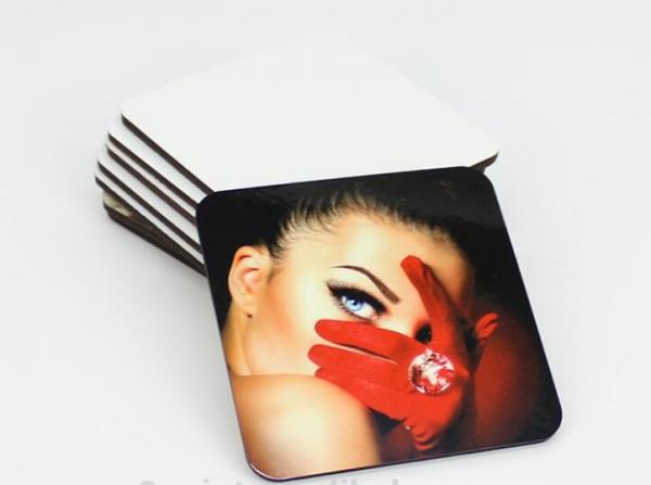 Quality Popular Square 3.5'' Sublimation Blank MDF Drink Coasters with Cork Back for sale