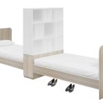 Nordic Style Apartment Hotel Bed Dormitory Furniture With Wardrobe For Luggage