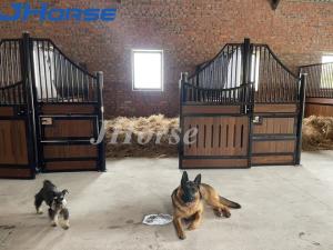 Wholesale Black Powder Coated 6ft Horse Stall Panels Front With Barn Door / Window from china suppliers